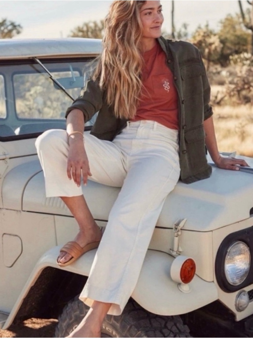 Marine Layer 🌊 Women’s Bridget Slim Wide Leg Crop Pants White/Cream Size 4 EUC